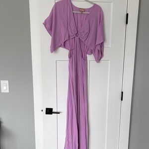 Purple Maxi Dress with Capelet